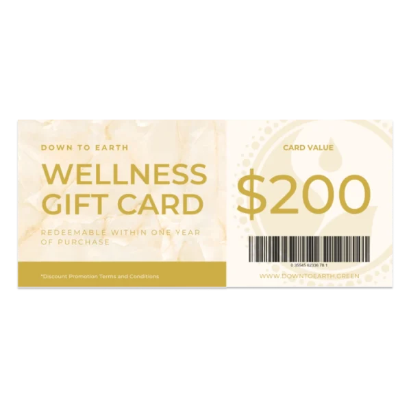 Down to Earth wellness gift card, Gift Voucher $200