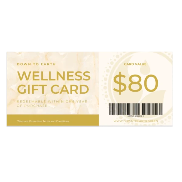 Down to Earth wellness gift card, Gift Voucher worth $80